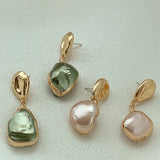 Irregular Baroque Pearl Long Drop Earrings for Women