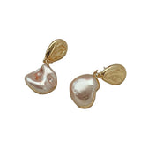 Irregular Baroque Pearl Long Drop Earrings for Women