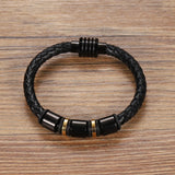 MingAo Leather Beaded Bracelet Chakra Men's/Women's Charm Bracelet
