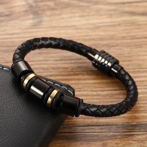 MingAo Leather Beaded Bracelet Chakra Men's/Women's Charm Bracelet