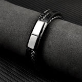 MingAo Punk Charm Custom Tennis Stainless Steel Chakra Leather Bracelets