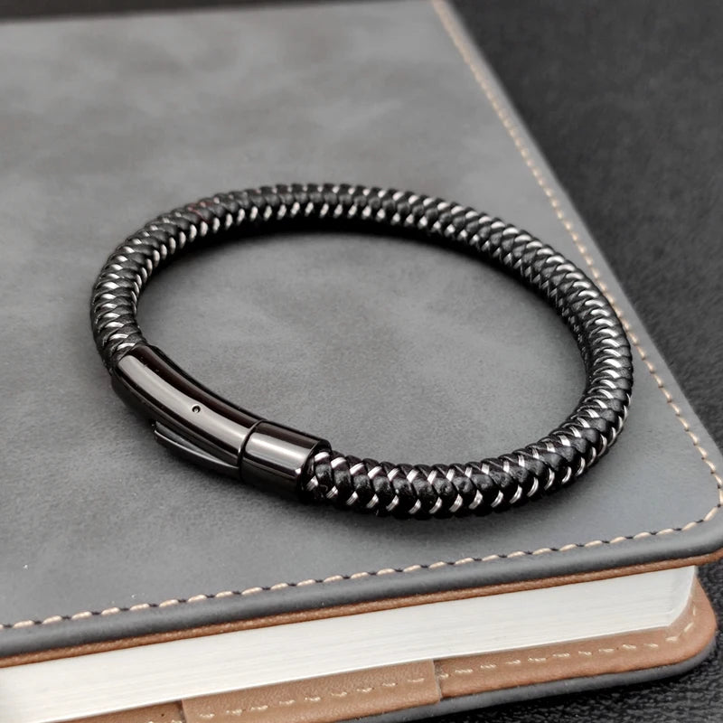 MingAo Non-fading Wire Rope Bracelet for Men