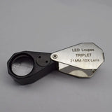 Mini 10x21mm Hex Magnifier with LED Light