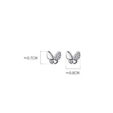 Butterfly CZ Zircon Stud Earrings 925 Silver Fine Jewelry