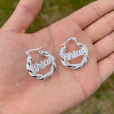 Mini 18mm Name Earrings Personalized Letter Twist Hoops For Kids