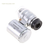 Mini 60X Magnifier Microscope UV Jeweler Loupe with LED Light