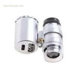Mini 60X Magnifier Microscope UV Jeweler Loupe with LED Light