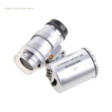 Mini 60X Magnifier Microscope UV Jeweler Loupe with LED Light