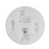 Mini Bear Casting Die Soft Silicone Stencil for Cake Decor DIY Craft