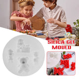 Mini Bear Casting Die Soft Silicone Stencil for Cake Decor DIY Craft