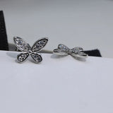 Mini Butterfly 925 Sterling Silver Earrings Tassel Fine Jewelry