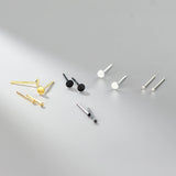 925 Sterling Silver Mini Circle Round Ear Stud Earrings for Women