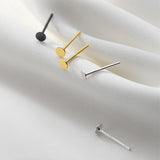 925 Sterling Silver Mini Circle Round Ear Stud Earrings for Women