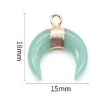 Mini Crescent Moon Crystal Charm Reiki Natural Stone Pendant