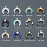 Mini Crescent Moon Crystal Charm Reiki Natural Stone Pendant