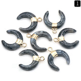 Mini Crescent Moon Crystal Charm Reiki Natural Stone Pendant