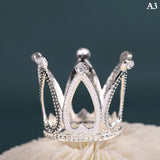 Mini Crown Cake Decoration Princess Topper Pearl Tiara Hair Ornaments