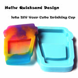 Mini Cup Keychain Resin Molds Rectangle Charms Pendant Silicone Mould Quicksand