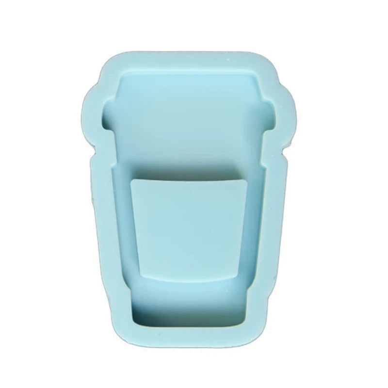 Mini Cup Keychain Resin Molds Rectangle Charms Pendant Silicone Mould Quicksand