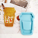 Mini Cup Keychain Resin Molds Rectangle Charms Pendant Silicone Mould Quicksand
