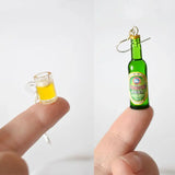 Mini Beer Bottle Wine Glass Resin Earrings Jewelry