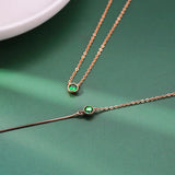 Mini Green Zircon Charm Bracelet 925 Silver Chain Women's Jewelry