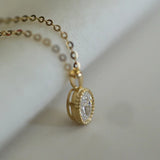 Zircon Round Pendant Bracelet 925 Sterling Silver Chain for Women