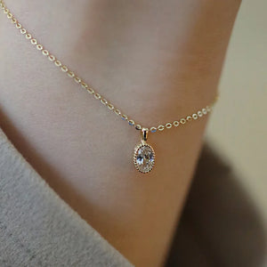 Zircon Round Pendant Bracelet 925 Sterling Silver Chain for Women