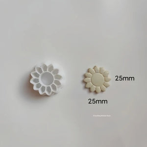 Mini Daisy Sunflower Rose Polymer Clay Cutter Earrings Soft Pottery Mold