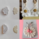 Mini Daisy Sunflower Rose Polymer Clay Cutter Earrings Soft Pottery Mold