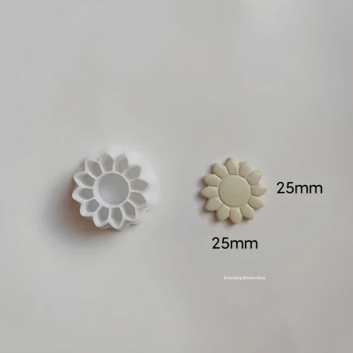 Mini Daisy Sunflower Rose Polymer Clay Cutter Earrings Soft Pottery Mold