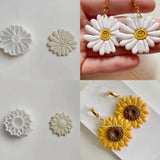Mini Daisy Sunflower Rose Polymer Clay Cutter Earrings Soft Pottery Mold