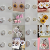 Mini Daisy Sunflower Rose Polymer Clay Cutter Earrings Soft Pottery Mold