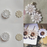 Mini Daisy Sunflower Rose Polymer Clay Cutter Earrings Soft Pottery Mold