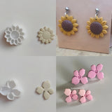 Mini Daisy Sunflower Rose Polymer Clay Cutter Earrings Soft Pottery Mold
