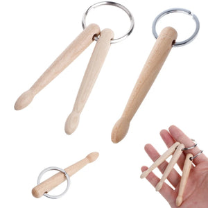 Mini Drum Sticks Keychain Wood Drumsticks Key Ring Chain Keyfob