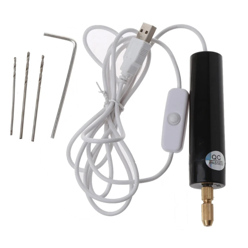 Mini Electric Drill Handheld Kit USB Plug Screwdriver Tool