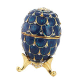 Enamel Rhinestone Easter Egg Jewelry Container Box Wedding Ring Storage