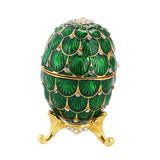 Enamel Rhinestone Easter Egg Jewelry Container Box Wedding Ring Storage