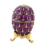 Enamel Rhinestone Easter Egg Jewelry Container Box Wedding Ring Storage