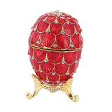 Enamel Rhinestone Easter Egg Jewelry Container Box Wedding Ring Storage
