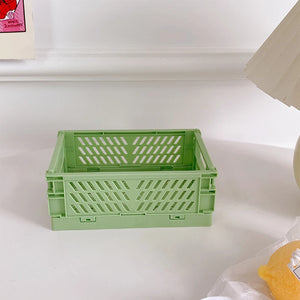 Mini Fold Plastic Basket Box 15*9.8*10cm Home Organizing Bin