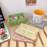 Mini Fold Plastic Basket Box 15*9.8*10cm Home Organizing Bin