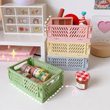 Mini Fold Plastic Basket Box 15*9.8*10cm Home Organizing Bin