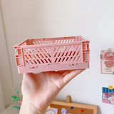 Mini Fold Plastic Basket Box 15*9.8*10cm Home Organizing Bin