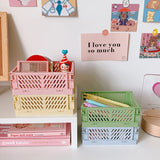 Mini Fold Plastic Basket Box 15*9.8*10cm Home Organizing Bin