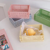 Mini Fold Plastic Basket Box 15*9.8*10cm Home Organizing Bin