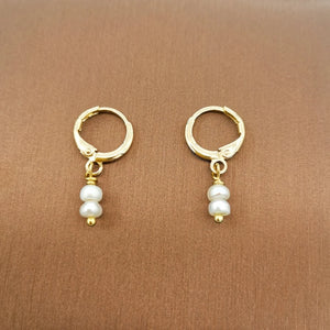 Freshwater Pearls Earrings 14K Filled Vintage Hoop Earrings