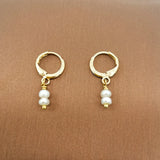 Freshwater Pearls Earrings 14K Filled Vintage Hoop Earrings