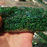 Dark Green Sapphire Button Safety Ring DIY Accessories